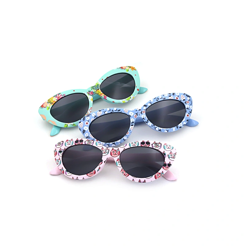 Little Kids Boys and girls Cute Cat Eye Vintage Plastic Frame UV400 Sunglasses