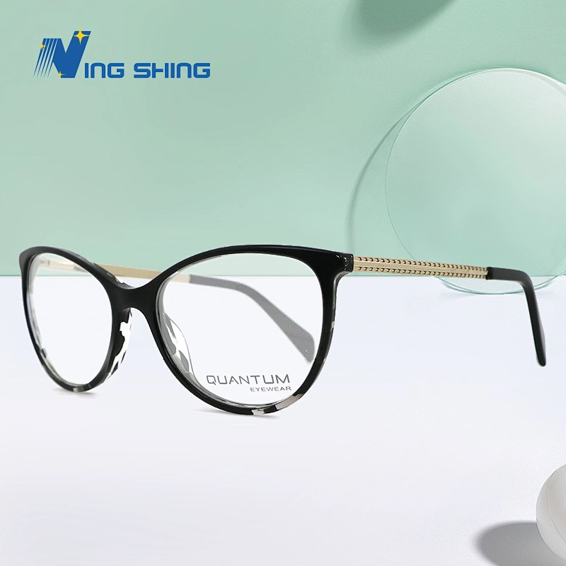 NEW arrival spring hinge design eyeglasses frame handmade acetate eyewear optical glasses spectacle frames metal temple
