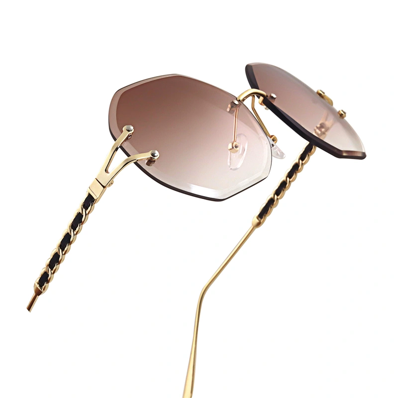 High Quality Popular Custom Logo Large Womens 2020 Korea Metal Frame Sunglasses