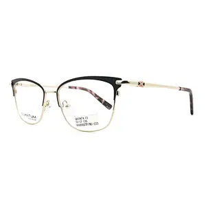 2020 New Arrival Glasses Optical Frame Half Fra Metal Frame Half Rim Designer Clear Lens Eye Glasses Frame oem eyeglasses frames