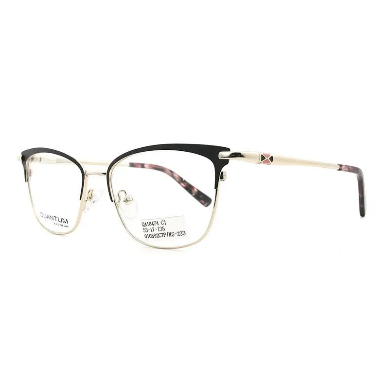 2020 New Arrival Glasses Optical Frame Half Fra Metal Frame Half Rim Designer Clear Lens Eye Glasses Frame oem eyeglasses frames