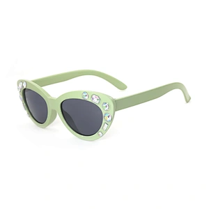 Multicolored Kids Rhinestone Pc Uv Cat Eye Glasses Sunglasses