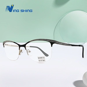 2020 New Arrival Glasses Optical Frame Half Fra Metal Frame Half Rim Designer Clear Lens Eye Glasses Frame oem eyeglasses frames