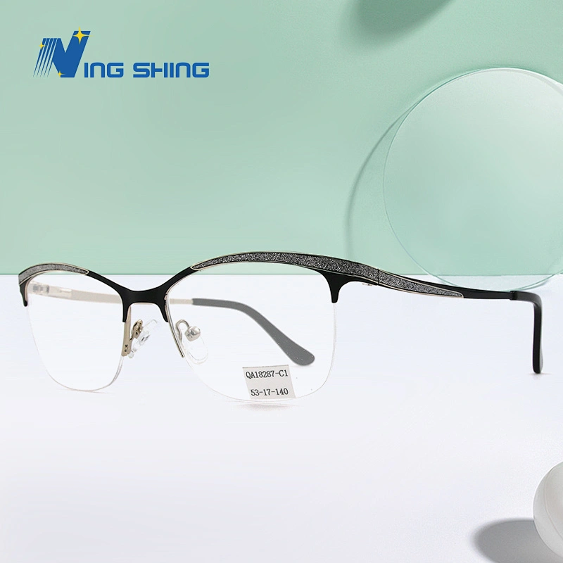 2020 New Arrival Glasses Optical Frame Half Fra Metal Frame Half Rim Designer Clear Lens Eye Glasses Frame oem eyeglasses frames