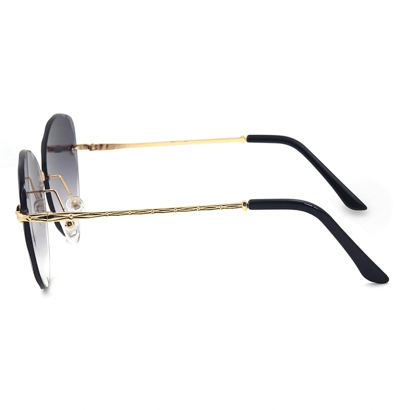 Available in Large Quantities Womens Custom Metal Frame Gold Logo Sunglasses