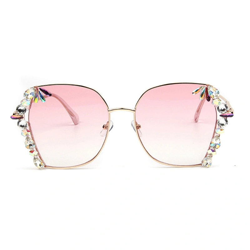 2020New American wind big square diamond colored sunglasses hot style fashion sunglasses for women
