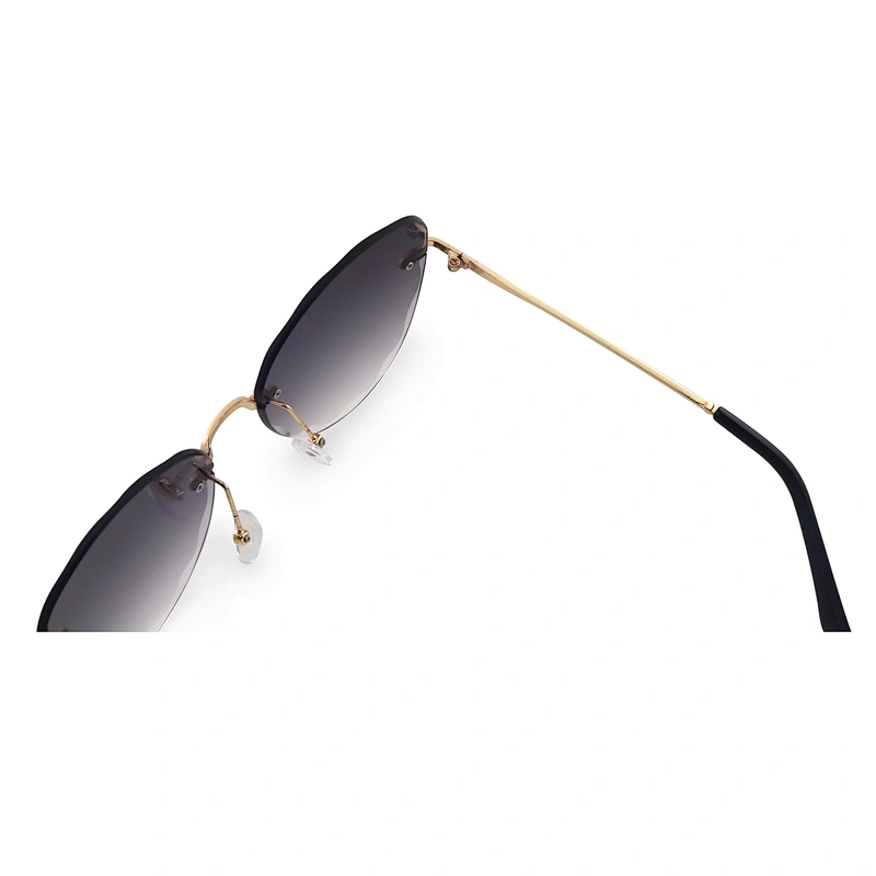 The Best Selling Fashion Womens Round Steampunk Metal Gold Logo Sunglasses