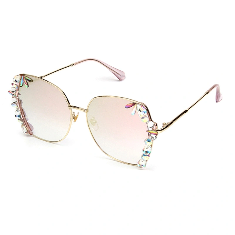 2020New American wind big square diamond colored sunglasses hot style fashion sunglasses for women