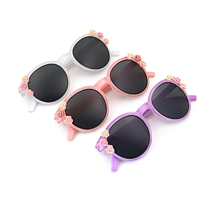 Novelty Style Multiple Uv400 Flexible Sustainable Round Kid Sunglasses