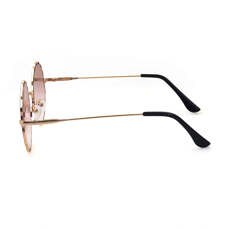 New Products Manifold Circular Gold Circle Square Metal Frame Sunglasses
