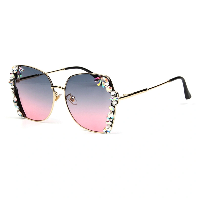 2020New American wind big square diamond colored sunglasses hot style fashion sunglasses for women