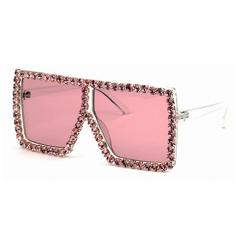 2020New American wind big square diamond colored sunglasses hot style fashion sunglasses for women