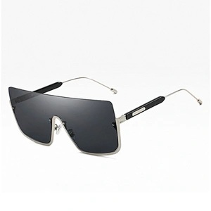 New Exaggerated big frame one piece of European and American fashion show sunglasses personality rivet fashion sunglasses