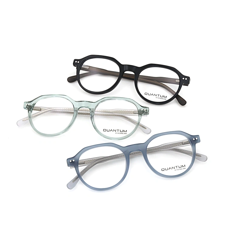 Fashion Designer Stock Unisex Round Acetate Material Optical Frames Glasses Eyeglasses