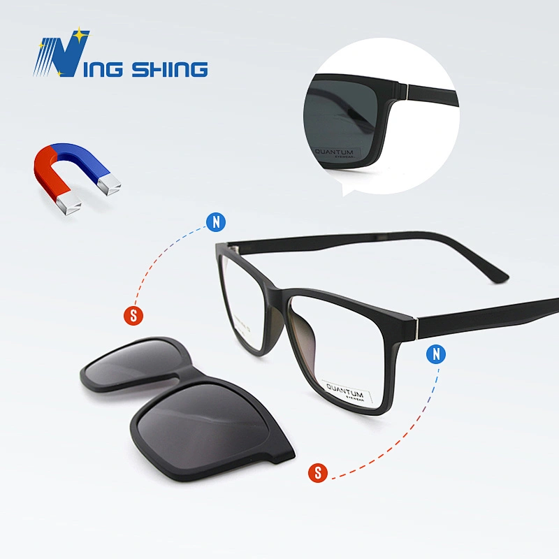2019New model optica frame spectacles frame magnetic clip-on optics frames sunglasses odm