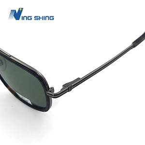 2019 NingShing NewAcetate Sunglasses Frame Glittering cloth Spring Shiny Metal temples Nickle-free Plating Acetate t Custom logo