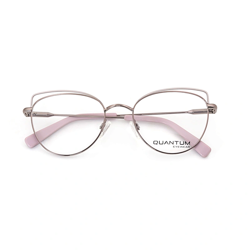 Hot Selling Ladies Metal Full Rim Frame Thin Leg Resin Eye Glasses Optical Eyeglasses