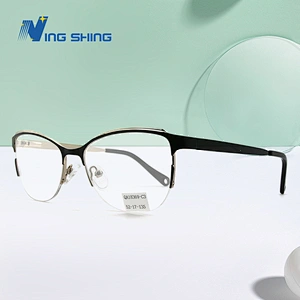2020 New Arrival Glasses Optical Frame Half Fra Metal Frame Half Rim Designer Clear Lens Eye Glasses Frame oem eyeglasses frames