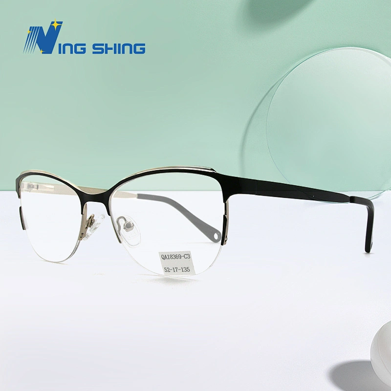 2020 New Arrival Glasses Optical Frame Half Fra Metal Frame Half Rim Designer Clear Lens Eye Glasses Frame oem eyeglasses frames