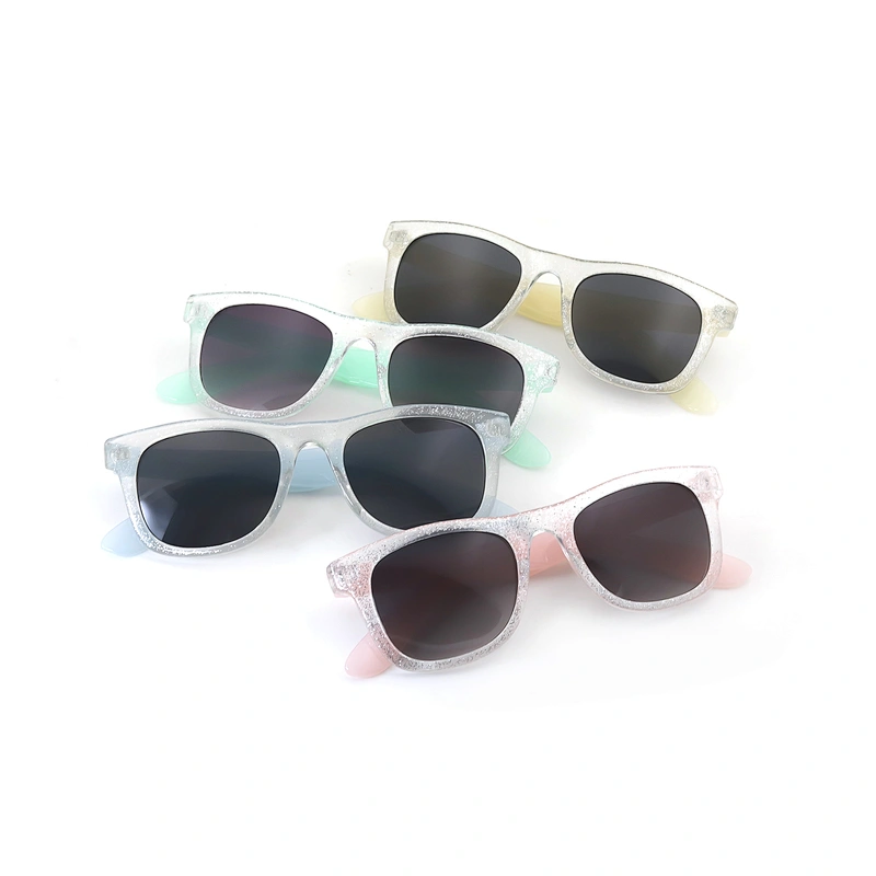 Multicolored Kids Plastic Square Uv Sunglasses Sun Glasses for Girls