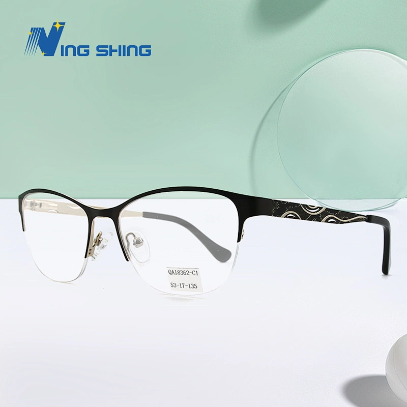 2020 New Arrival Glasses Optical Frame Half Fra Metal Frame Half Rim Designer Clear Lens Eye Glasses Frame oem eyeglasses frames