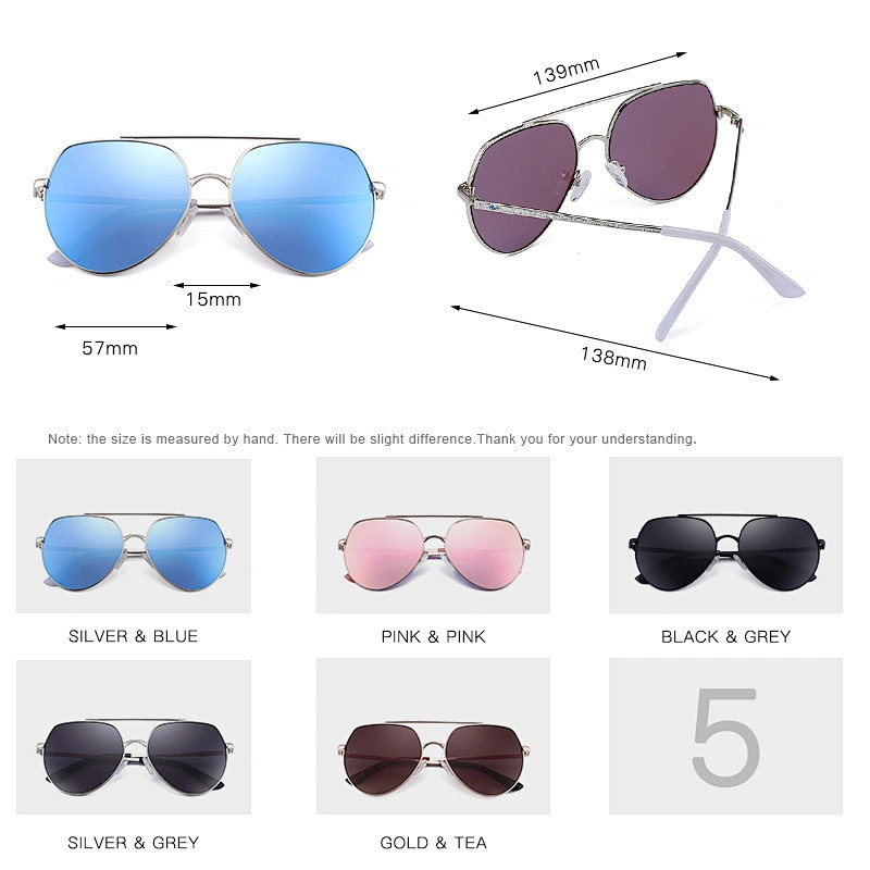 2019 New women fashion retro sunglasses, round large frame sun visor, trendy metal sunglasses
