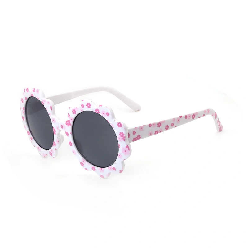 Custom Logo Kids Plastic Round Flower Toddler Uv Sun Glasses Sunglasses