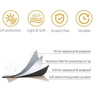 MaxEnergy Silver Weatherproof Car Cover - PEVA with Cotton, Sedans up to 225