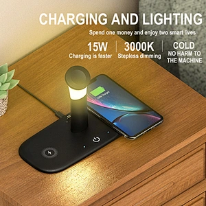 Wireless Charging Station,  5 in 1 Qi-Certified 15W Wireless Charging for Apple iWatch Series 6/SE/5/4/3/2,AirPods 2/Pro, Compatible with iPhone 13/12/11 Series/XS MAX/XR/XS/X/8/8 Plus…