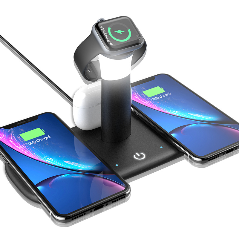 Wireless Charging Station,  5 in 1 Qi-Certified 15W Wireless Charging for Apple iWatch Series 6/SE/5/4/3/2,AirPods 2/Pro, Compatible with iPhone 13/12/11 Series/XS MAX/XR/XS/X/8/8 Plus…