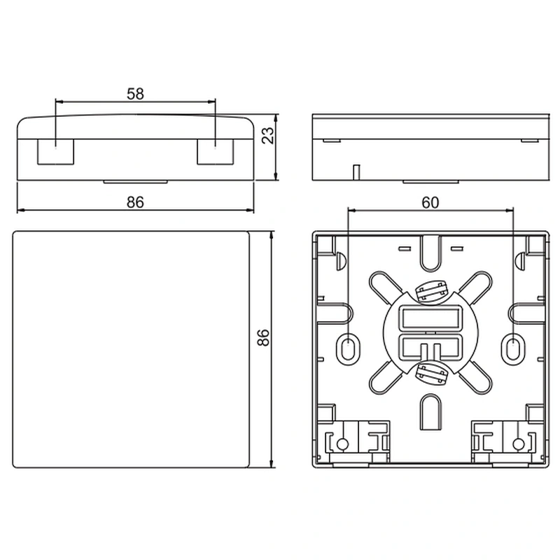 FTTH Wall mounting terminal box  2ports