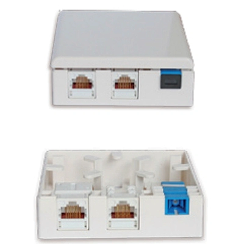 FTTH Wall Outlet 1 Fiber and 2 RJ45/RJ11