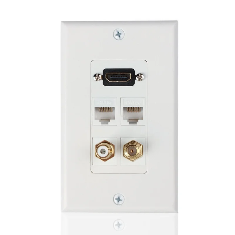 RCA connectorx1--Coaxial Fx1--HDMI femalex1--RJ45 keystone Jackx2