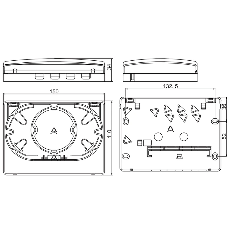 FTTH Wall mounting terminal box  4ports
