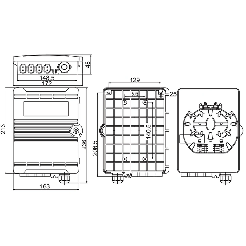 Outdoor fiber optic distribution box            12 cores