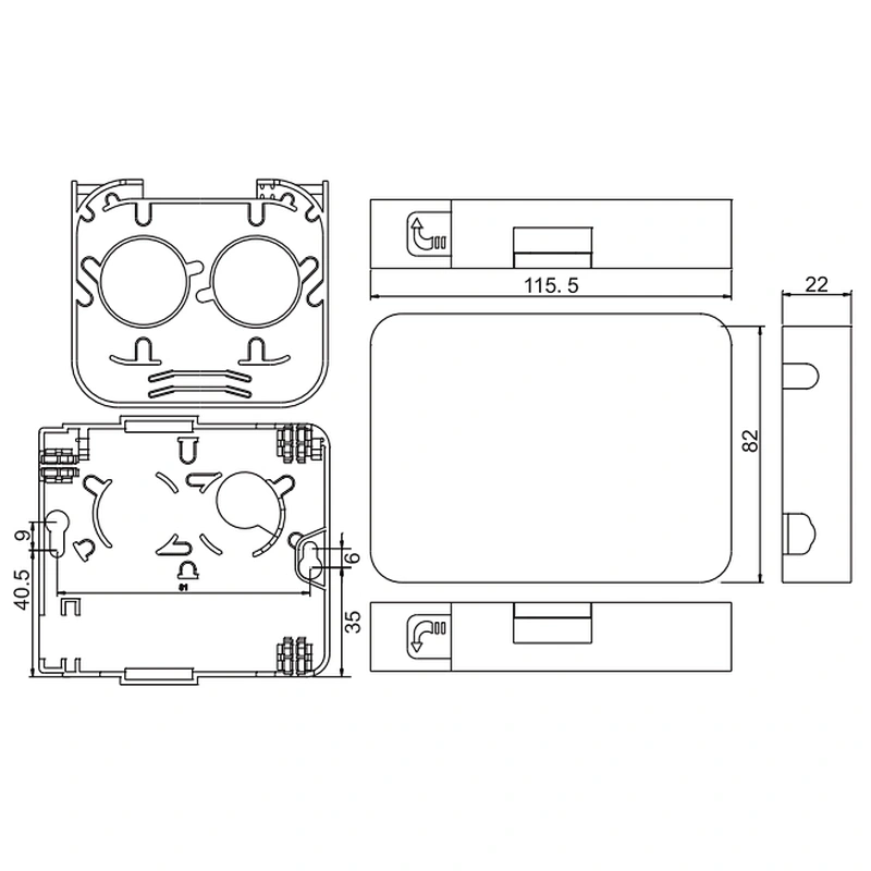FTTH Wall mounting terminal box  1ports