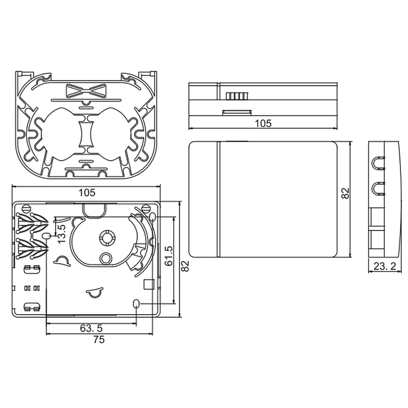 FTTH Wall mounting terminal box  2ports