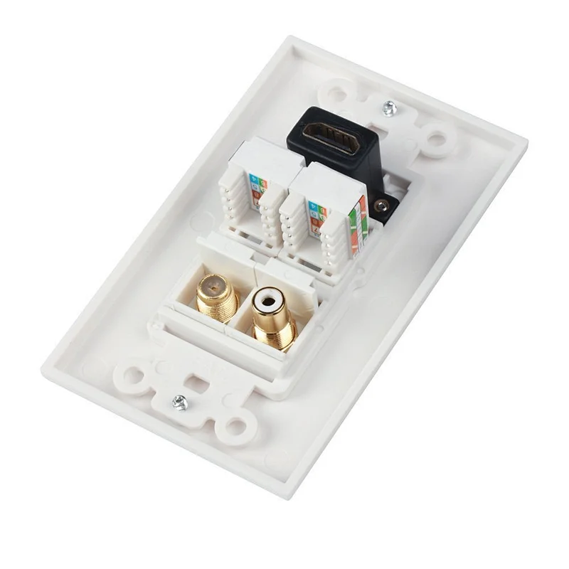 RCA connectorx1--Coaxial Fx1--HDMI femalex1--RJ45 keystone Jackx2