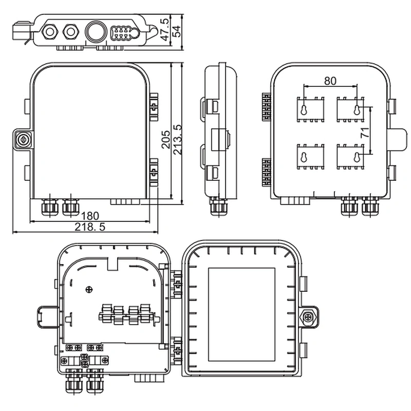 Outdoor fiber optic distribution box            12 cores