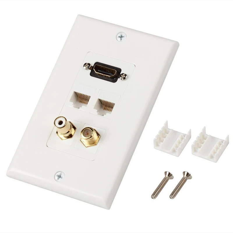 RCA connectorx1--Coaxial Fx1--HDMI femalex1--RJ45 keystone Jackx2