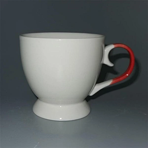 New bone china color glazed high foot mug