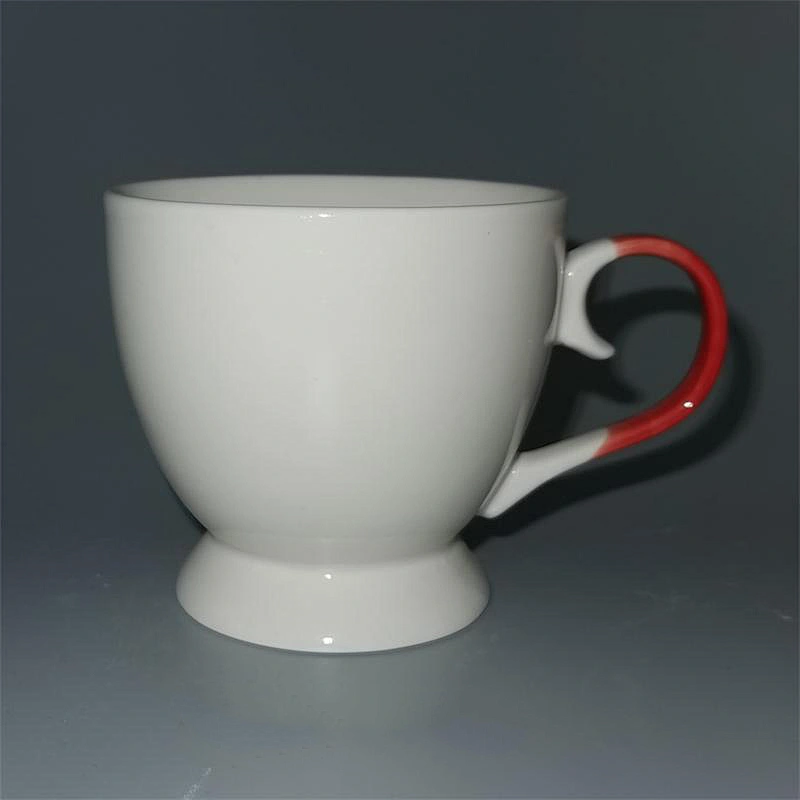 New bone china color glazed high foot mug