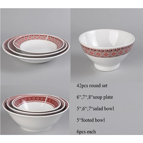 42pcs round dinner set