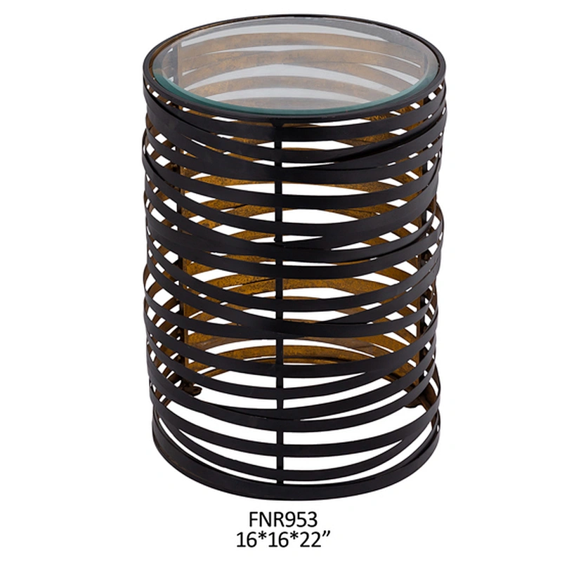 Black & Gold Ring Accent Table
