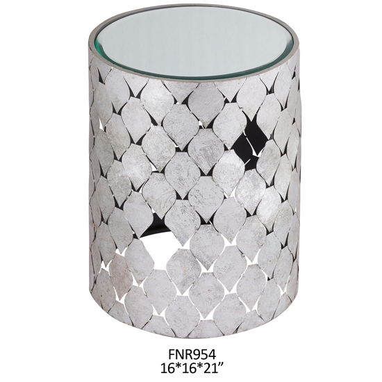 Mirror Top End Table