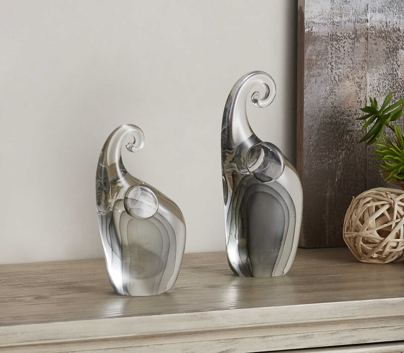Pair of Elephants Glass Accessories