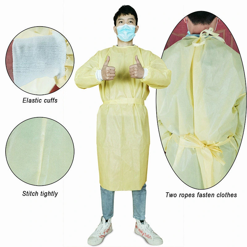 Disposable Yellow Non Sterile Isolation Gown