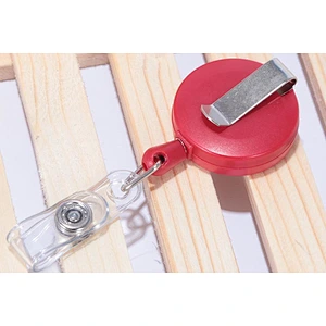 Custom badge reel with epoxy sticker logo for punching card