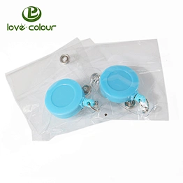 Custom 32MM Retractable reel badge holder with epoxy sticker logo