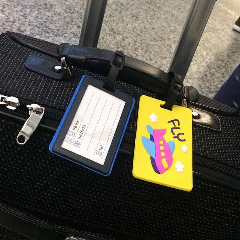 Custom waterproof soft pvc luggage tags for bags